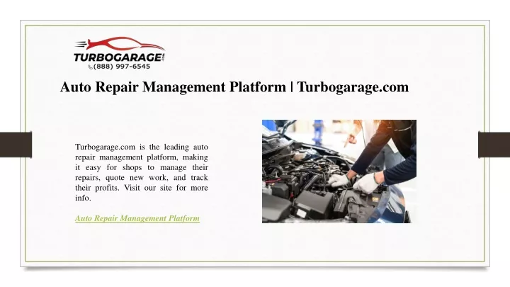 auto repair management platform turbogarage com