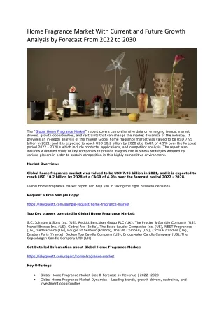 home fragrance market with current and future