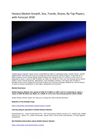 hosiery market growth size trends shares