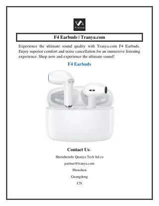 F4 Earbuds  Tranya.com