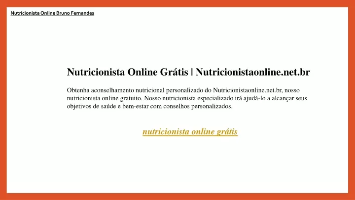 nutricionista online bruno fernandes