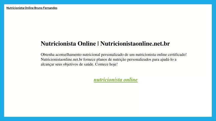 nutricionista online bruno fernandes