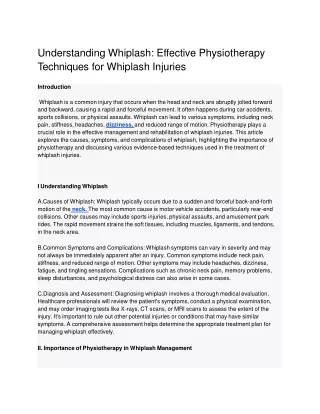 understanding whiplash effective physiotherapy