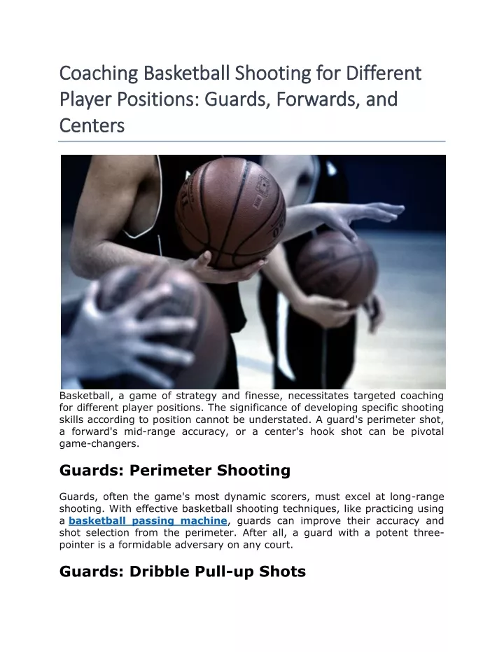 coaching basketball shooting for different