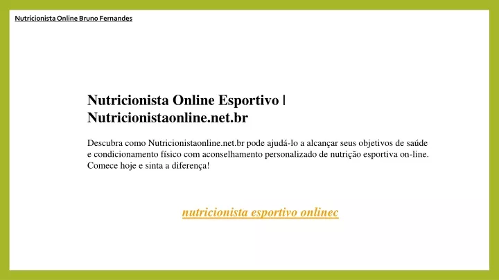 nutricionista online bruno fernandes