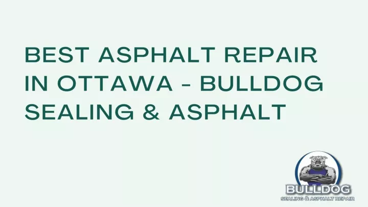 best asphalt repair in ottawa bulldog sealing