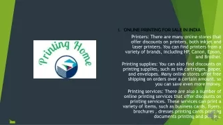 Online printing for sale in India