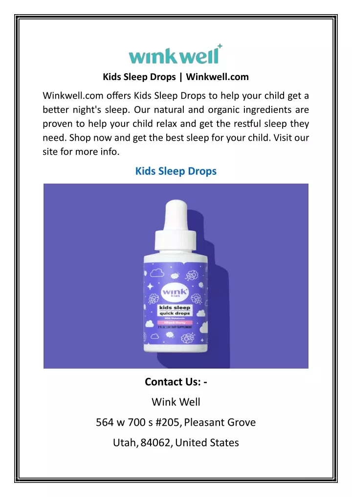 kids sleep drops winkwell com