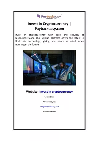 invest in cryptocurrency paybackeasy com