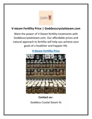 V-steam Fertility Price Goddesscrystalsteam.com