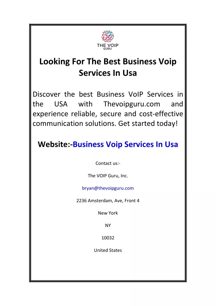 looking for the best business voip services in usa