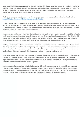 LocalPX Italia - Trova Le Migliori Imprese Locali d'Italia