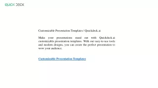 Customizable Presentation Templates Quickdeck.ai