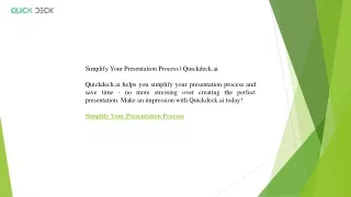 Simplify Your Presentation Process  Quickdeck.ai