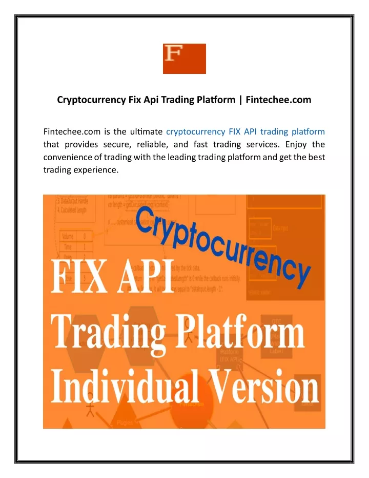 cryptocurrency fix api trading platform fintechee