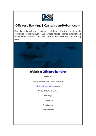 Offshore Banking Capitalsecuritybank.com