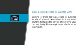 Cross Docking Services For Business Miami Crossdockmiami.net
