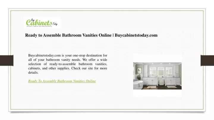 ready to assemble bathroom vanities online