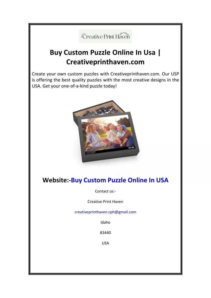 buy custom puzzle online