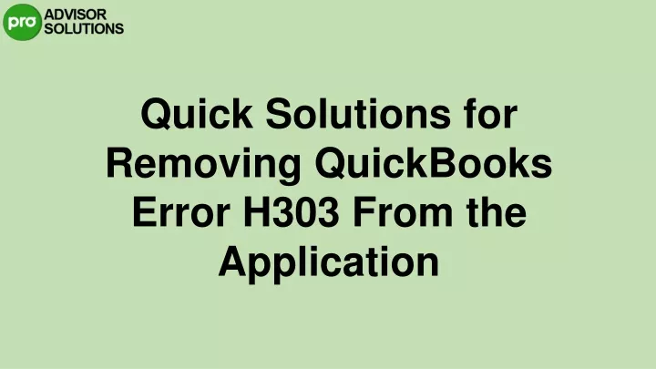 quick solutions for removing quickbooks error