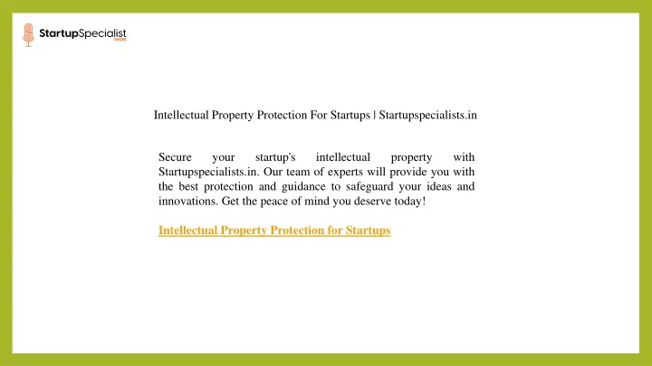 intellectual property protection for startups