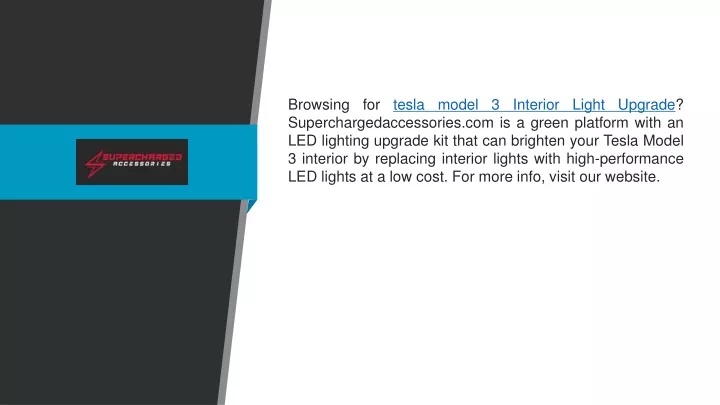 browsing for tesla model 3 interior light upgrade