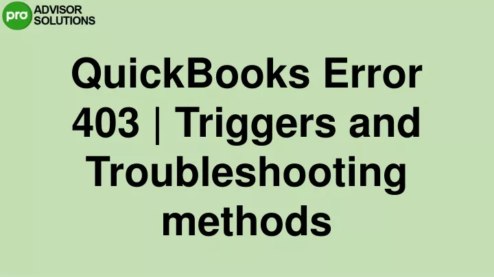 quickbooks error 403 triggers and troubleshooting