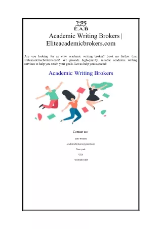 Academic Writing Brokers Eliteacademicbrokers.com