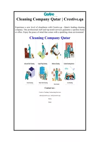 Cleaning Company Qatar  Crestive.qa