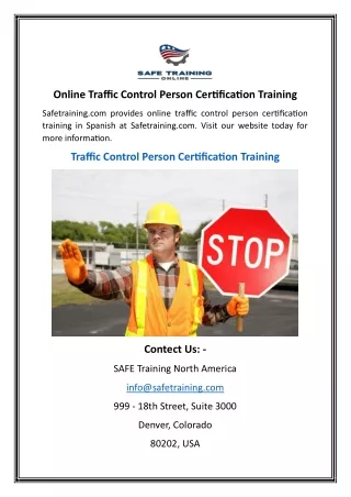 online traffic control person certification