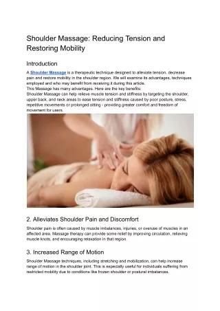 Shoulder Massage_ Reducing Tension and Restoring Mobility