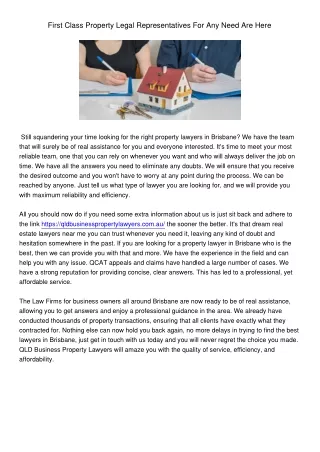 first class property legal representatives
