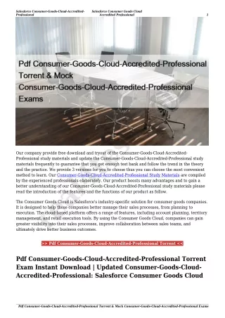 Pdf Consumer-Goods-Cloud-Accredited-Professional Torrent & Mock Consumer-Goods-Cloud-Accredited-Professional Exams