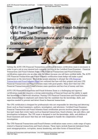 CFE-Financial-Transactions-and-Fraud-Schemes Valid Test Topics | Free CFE-Financial-Transactions-and-Fraud-Schemes Brain