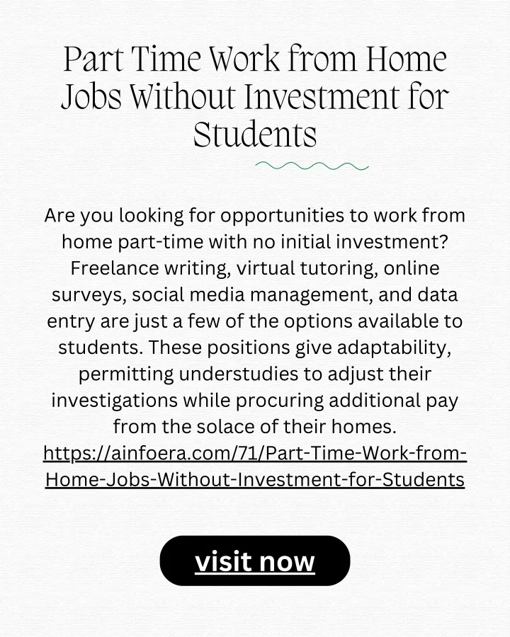 part time work from home jobs without investment