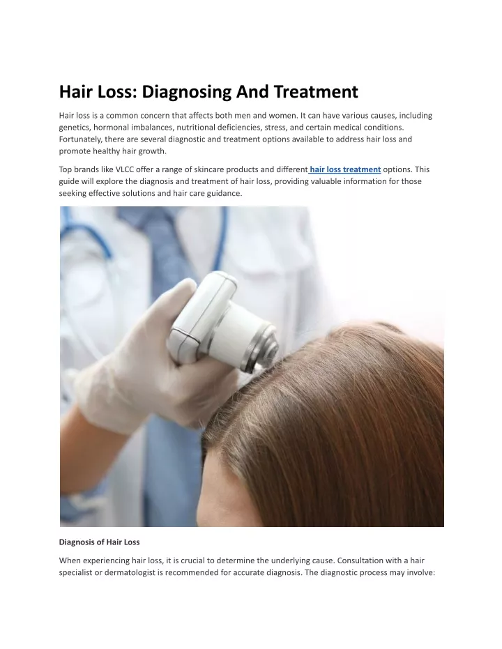 hair loss diagnosing and treatment