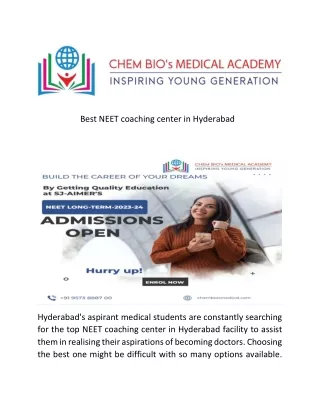 best neet coaching center in hyderabad