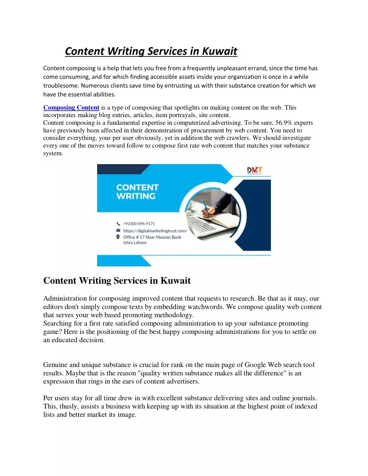 content writing services in kuwait