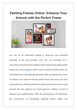 painting frames online enhance your artwork with