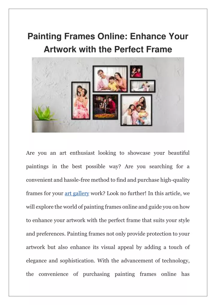 painting frames online enhance your artwork with