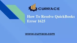 How To Resolve QuickBooks Error 1625