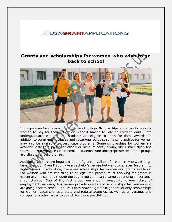 grants and scholarships for women who wish