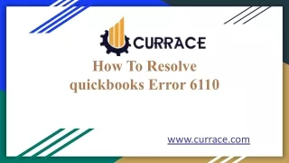 How To Resolve quickbooks Error 6110