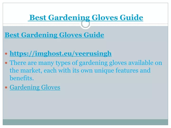 best gardening gloves guide