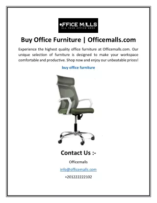 Buy Office Furniture | Officemalls.com