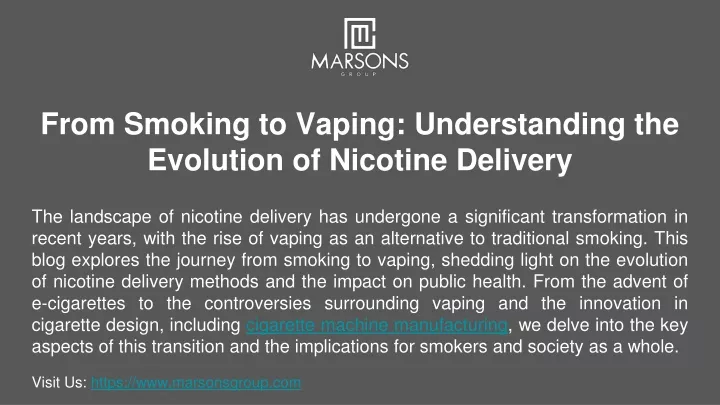 from smoking to vaping understanding the evolution of nicotine delivery