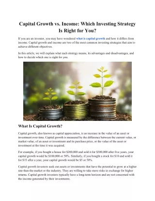 Capital Growth vs. Income Which Investing Strategy Is Right for You