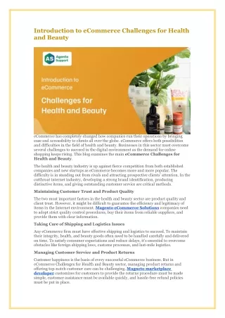 Introduction to eCommerce Challenges for Health and Beauty