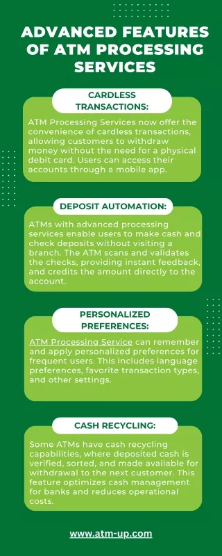 Advanced Features of ATM Processing Services
