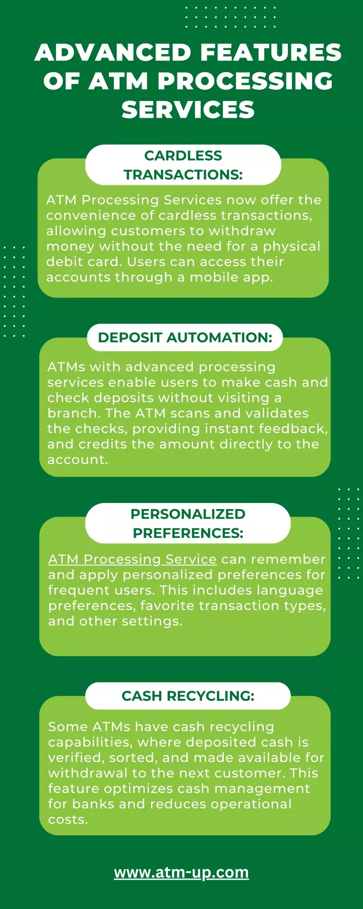 advanced features of atm processing services